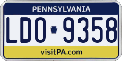 PA license plate LDO9358
