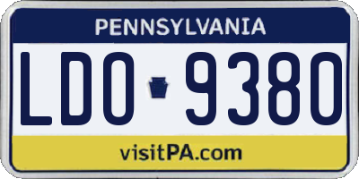 PA license plate LDO9380