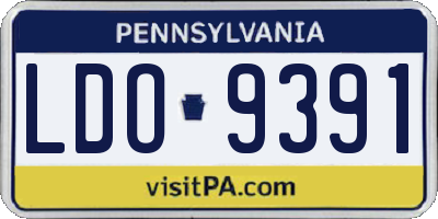 PA license plate LDO9391