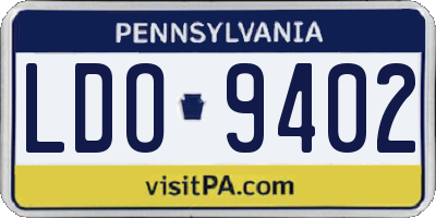 PA license plate LDO9402
