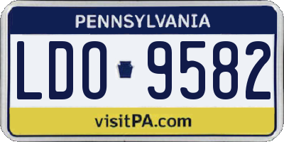 PA license plate LDO9582