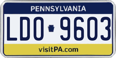 PA license plate LDO9603