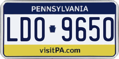 PA license plate LDO9650