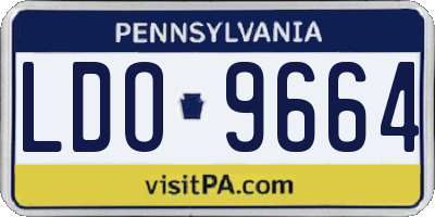 PA license plate LDO9664