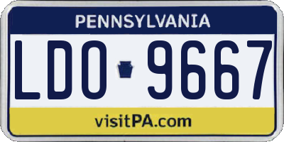 PA license plate LDO9667