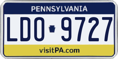 PA license plate LDO9727