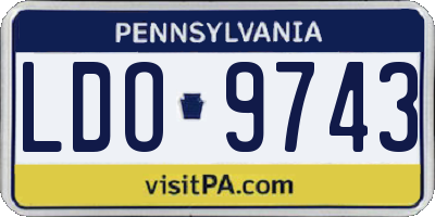 PA license plate LDO9743