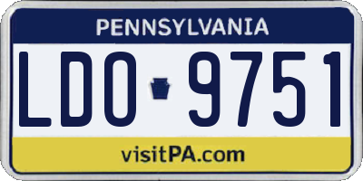 PA license plate LDO9751