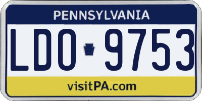 PA license plate LDO9753