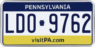 PA license plate LDO9762
