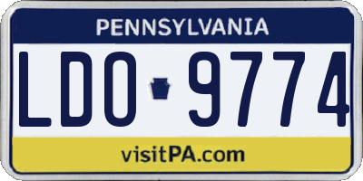 PA license plate LDO9774