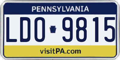 PA license plate LDO9815
