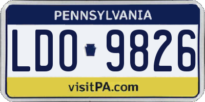 PA license plate LDO9826