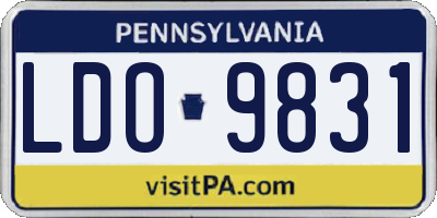 PA license plate LDO9831