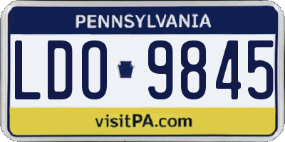 PA license plate LDO9845