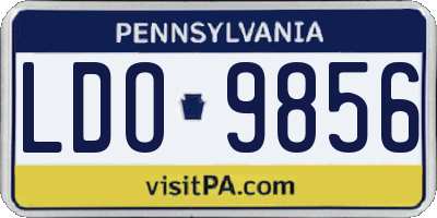 PA license plate LDO9856