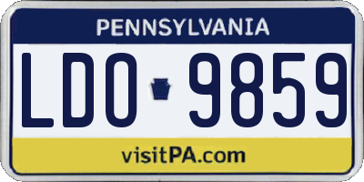 PA license plate LDO9859