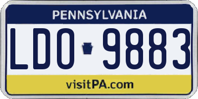 PA license plate LDO9883
