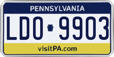 PA license plate LDO9903