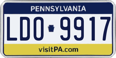 PA license plate LDO9917