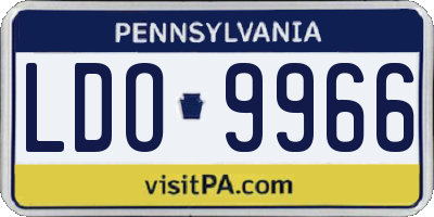 PA license plate LDO9966