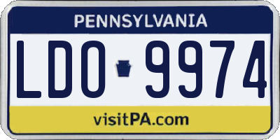 PA license plate LDO9974
