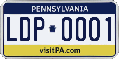 PA license plate LDP0001