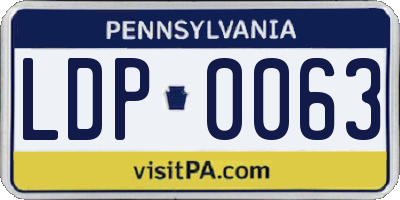 PA license plate LDP0063