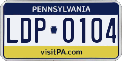 PA license plate LDP0104