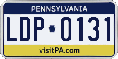 PA license plate LDP0131
