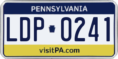 PA license plate LDP0241