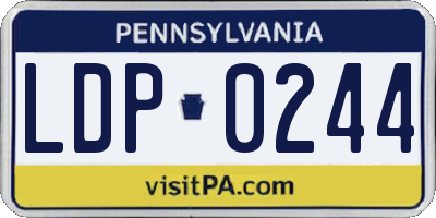 PA license plate LDP0244