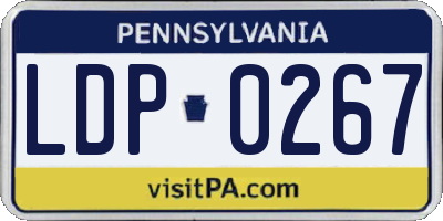 PA license plate LDP0267