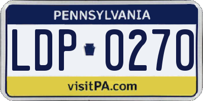 PA license plate LDP0270
