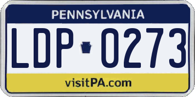 PA license plate LDP0273
