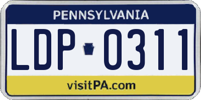 PA license plate LDP0311