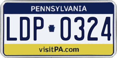 PA license plate LDP0324