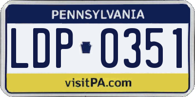 PA license plate LDP0351