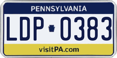 PA license plate LDP0383