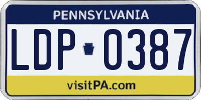 PA license plate LDP0387