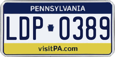 PA license plate LDP0389