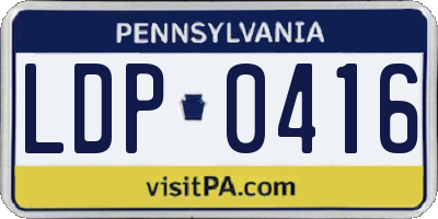 PA license plate LDP0416