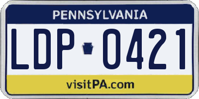 PA license plate LDP0421