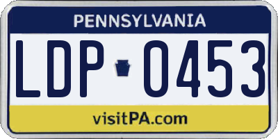 PA license plate LDP0453