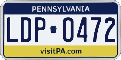 PA license plate LDP0472