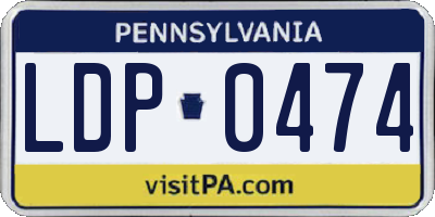 PA license plate LDP0474