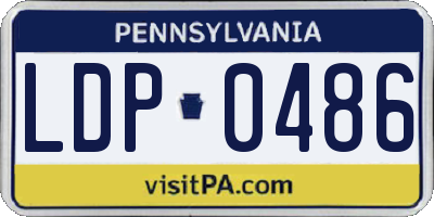 PA license plate LDP0486