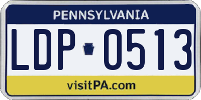 PA license plate LDP0513