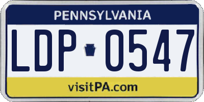 PA license plate LDP0547