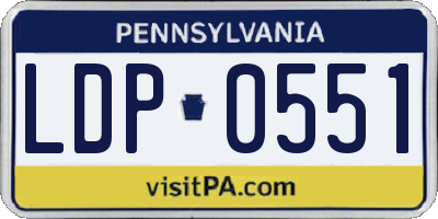 PA license plate LDP0551